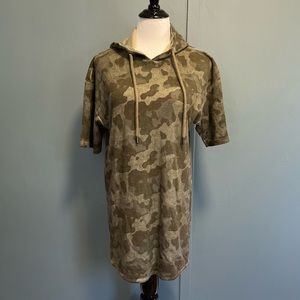 Black Squad camouflage hood tunic dress